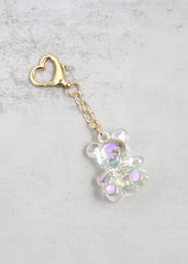 Iridescent Teddy Bear Keychain Clear ACCESSORIES - Shop Miss A