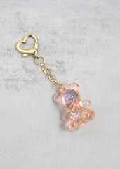 Iridescent Teddy Bear Keychain Peach ACCESSORIES - Shop Miss A