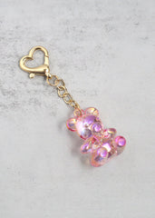 Iridescent Teddy Bear Keychain Pink ACCESSORIES - Shop Miss A