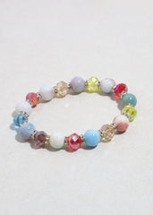 Crystal Beaded Bracelet Silver/Multi JEWELRY - Shop Miss A