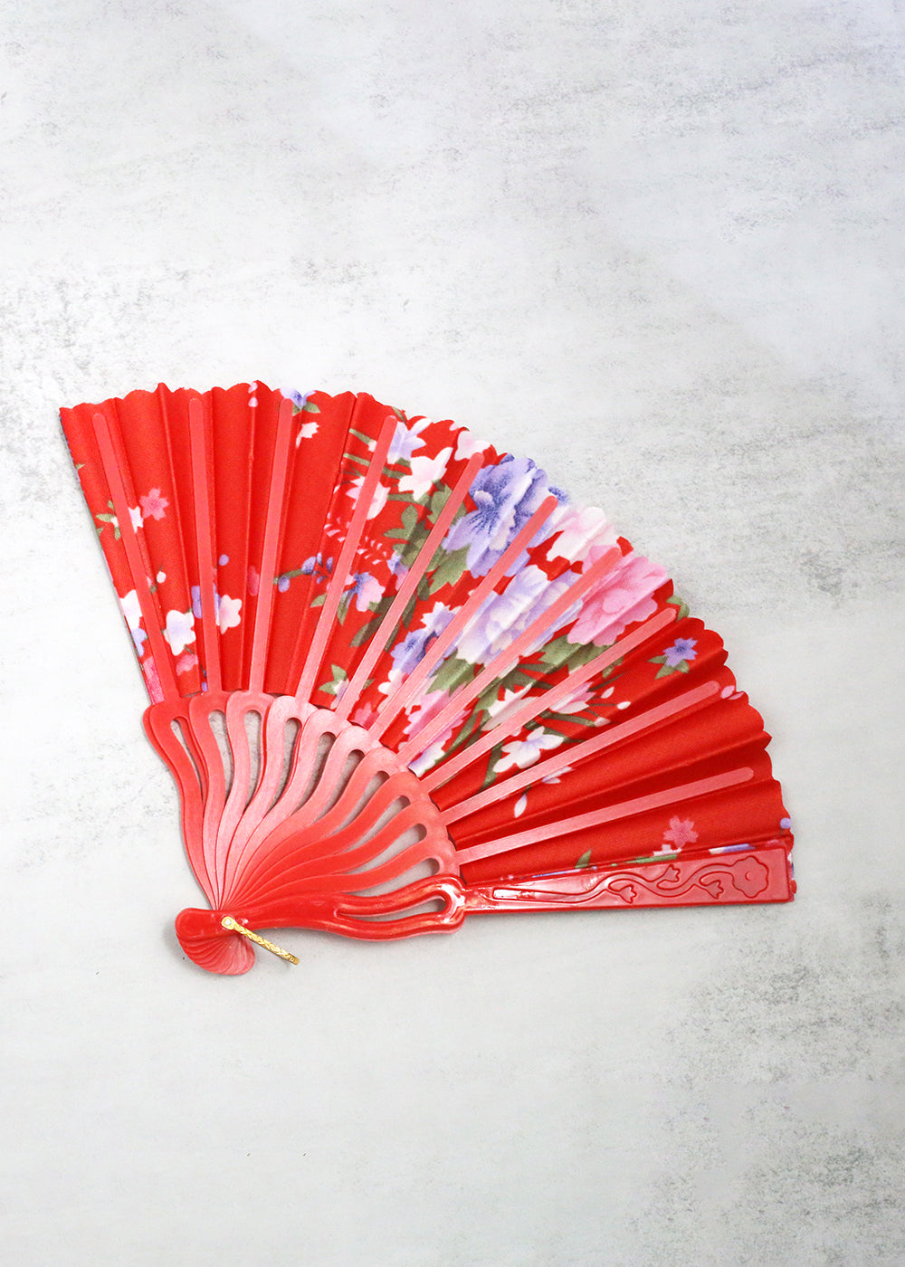 Elegant Floral Handheld Folding Fan Red ACCESSORIES - Shop Miss A