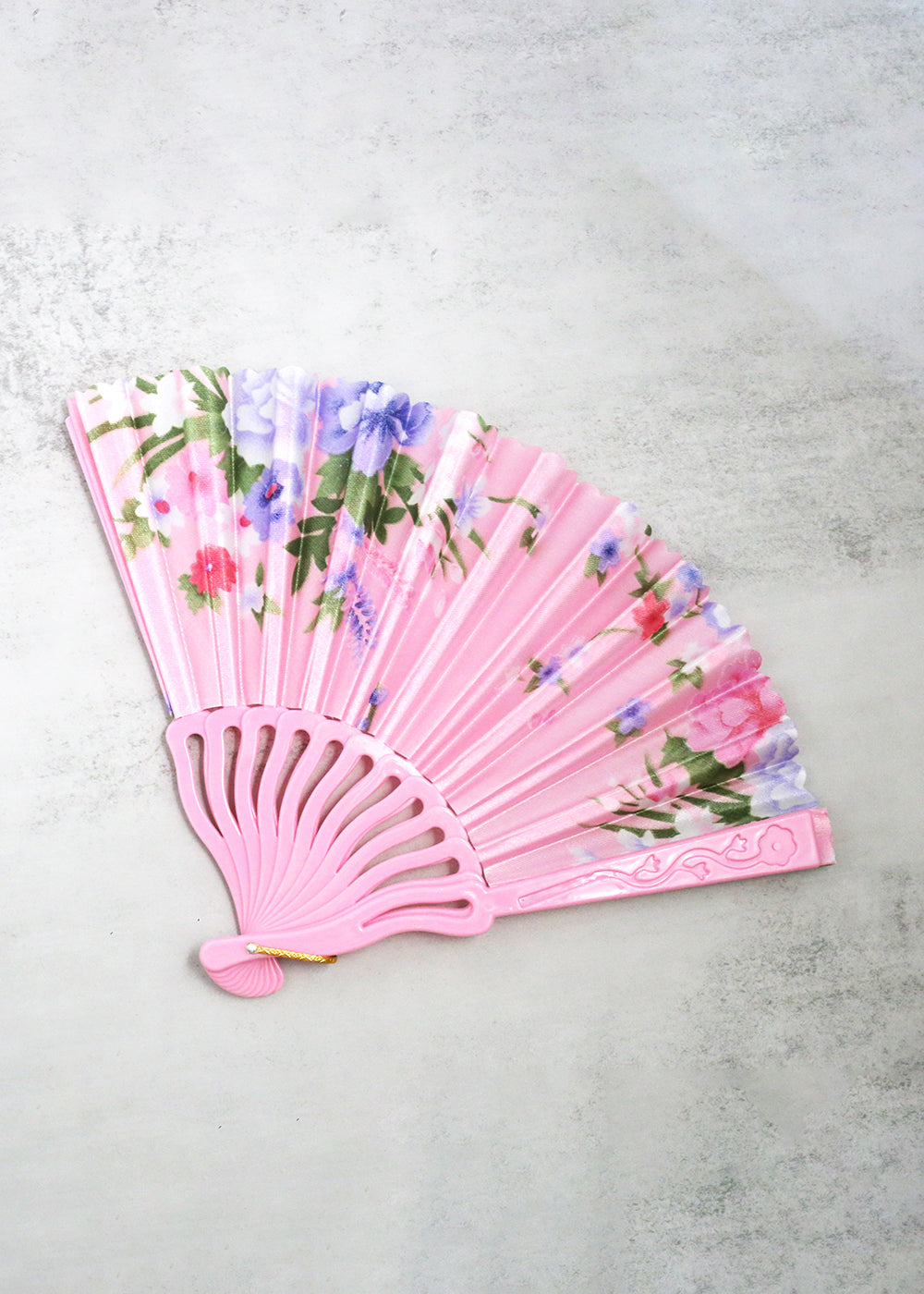 Elegant Floral Handheld Folding Fan Pink ACCESSORIES - Shop Miss A