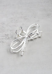 Bow Knot Hair Claw Clip Silver HAIR - Shop Miss A