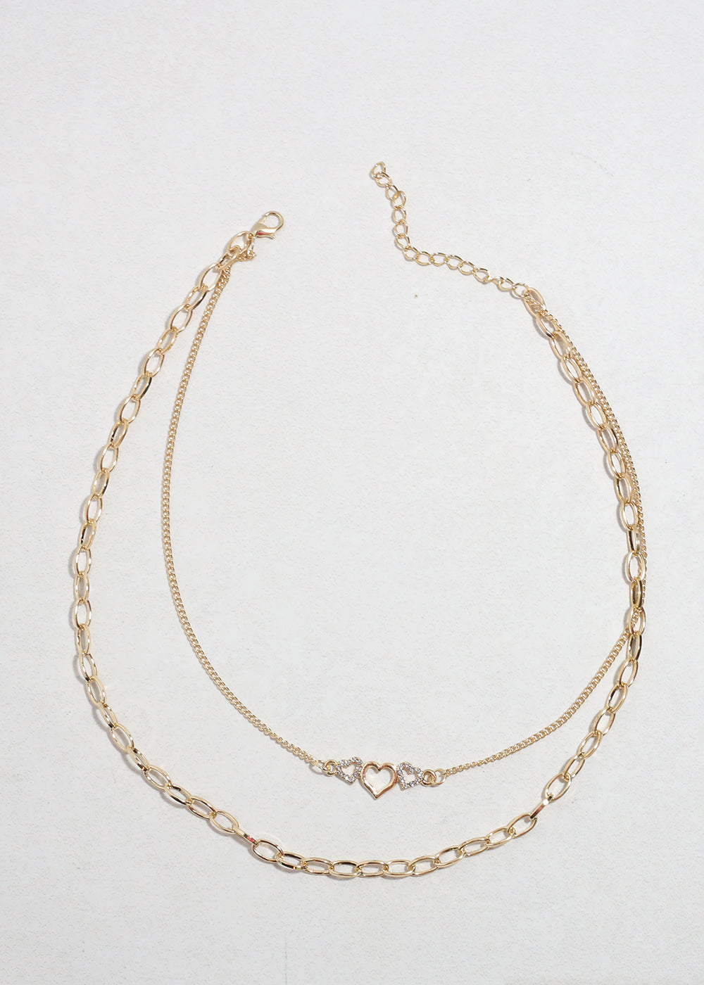 Gold Layered Heart Charm Necklace