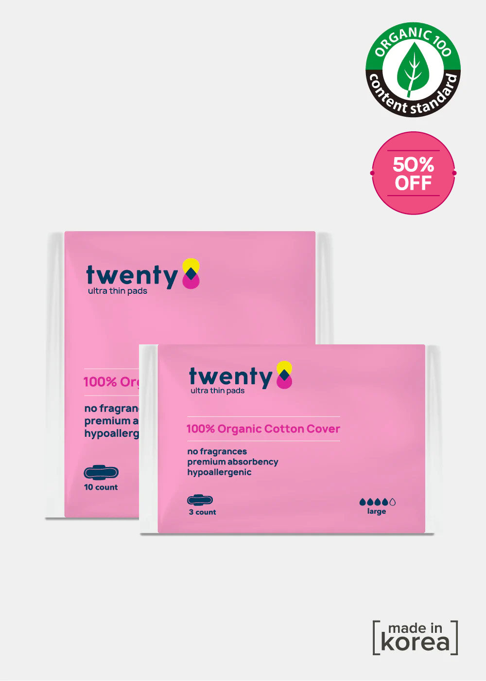 Organic Cotton Pads- Large